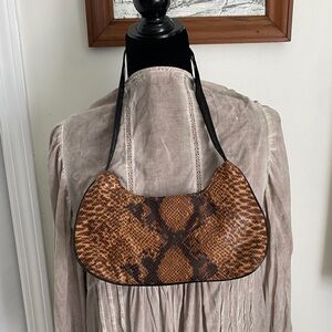 Brown Snake skin Shoulder Bag